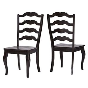 Inspire Q Eleanor French Ladder Back Wood Dining Chair (Set of 2) by Classic Black Antique