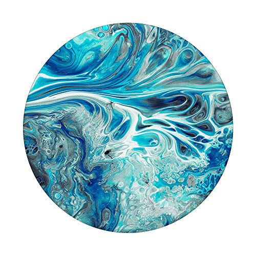 Art PRINT Watercolor-Like Marble-Style Blue Pattern Design PopSockets PopGrip: Swappable Grip for Phones & Tablets