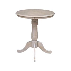 International Concepts 30" Round Top Pedestal Table-34.9" H, Washed Gray Taupe