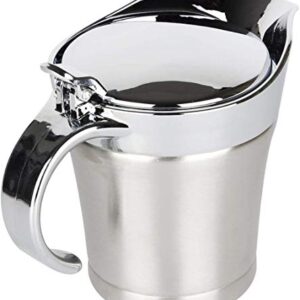 Stainless Steel Double Insulated Gravy Boat/Sauce Jug - with Hinged Lid,16Oz