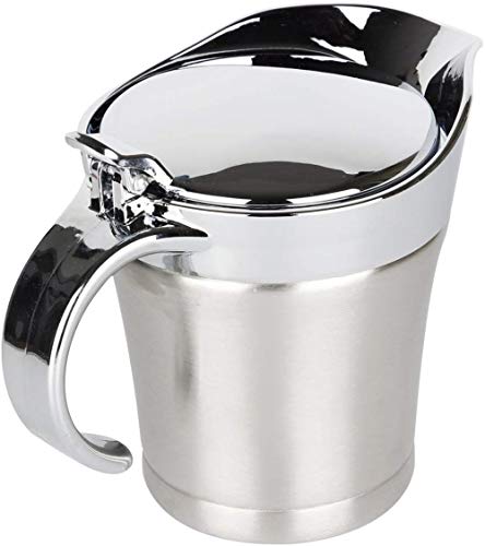 Stainless Steel Double Insulated Gravy Boat/Sauce Jug - with Hinged Lid,16Oz