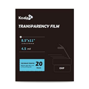 koala ohp film overhead projector film 8.5x11 inch single side printing film for inkjet printer