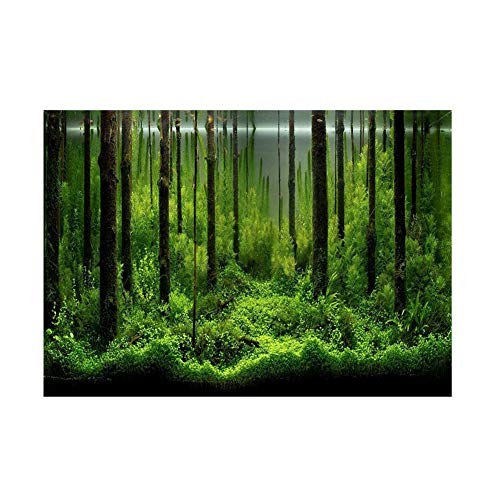 Semme Fish Tank Poster, Aquarium Background Paper PVC Adhesive Underwater Forest Tank Background Poster Backdrop Decoration Paper (122 * 46cm)