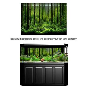 Semme Fish Tank Poster, Aquarium Background Paper PVC Adhesive Underwater Forest Tank Background Poster Backdrop Decoration Paper (122 * 46cm)