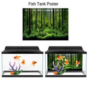 Semme Fish Tank Poster, Aquarium Background Paper PVC Adhesive Underwater Forest Tank Background Poster Backdrop Decoration Paper (122 * 46cm)