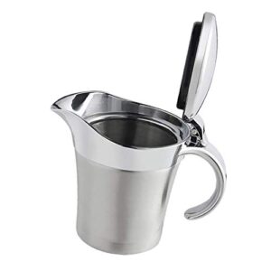 double insulated gravy boat - stainless steel sauce jug with hinged lid hinged lid ideal for gravy or cream at thanksgiving (450ml/16 oz)