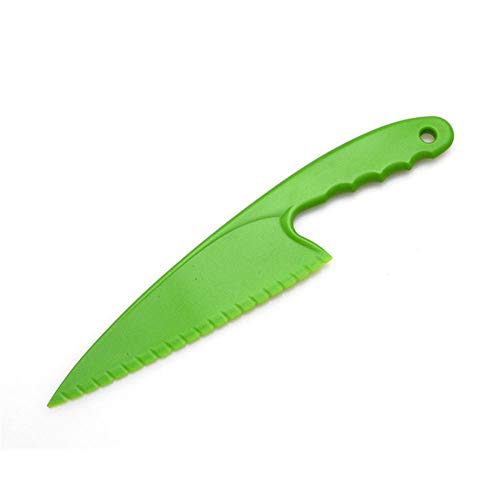 EORTA 4 Pieces Plastic Cake Knives with Serrated Edges Salad Knife Tomato/Lettuce Cutter with Handle Kitchen Serving Tool for Cake, Bread, Vegetables, Fruits, Adults & Kids. Random Color