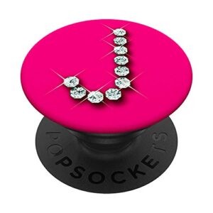pink monogram pop socket - letter j pop socket - j popsockets popgrip: swappable grip for phones & tablets