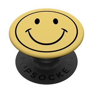 happy face - smile - retro 70's graphic popsockets popgrip: swappable grip for phones & tablets