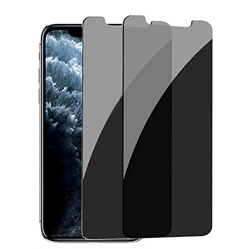 [2 Pack] Privacy Screen Protector for iPhone 11 Pro Max/iPhone Xs Max Anti-Spy Tempered Glass Film Upgrade 9H Hardness Case Friendly Easy Installation Bubble Free 3D Touch Support [6.5 inch]