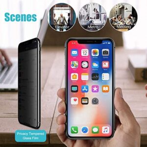 [2 Pack] Privacy Screen Protector for iPhone 11 Pro Max/iPhone Xs Max Anti-Spy Tempered Glass Film Upgrade 9H Hardness Case Friendly Easy Installation Bubble Free 3D Touch Support [6.5 inch]