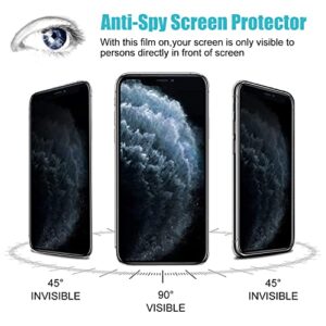 [2 Pack] Privacy Screen Protector for iPhone 11 Pro Max/iPhone Xs Max Anti-Spy Tempered Glass Film Upgrade 9H Hardness Case Friendly Easy Installation Bubble Free 3D Touch Support [6.5 inch]