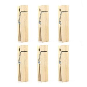 riverking big/giant clothes pins,natural wooden craft clips,photo wooden clips for photo paper diy,wedding and bathroom decoration(6pcs,6 inch)