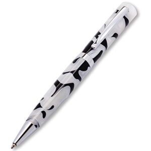 lachieva lux white luxury acrylic celluloid finished ballpoint pen for writing. nice ball pen set gift for women & men. (white/black)