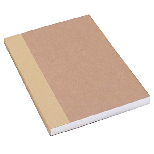 A5 Blank Notebook 5.8”x8.25” Sketch Book, 100 Sheets, Thick 100gsm Paper & Kraft Cover, Great for Sketching, Writing and Journal Refills