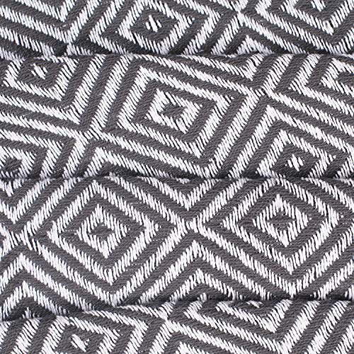 Throw Blanket With Fringes In Diamond Design 50x60 Inch - Charcoal White Cotton Throw For Sofa, Chair, Bed, & Everyday Use, Well crafted for durability, Farmhouse Throw,All Season Throw Blanket