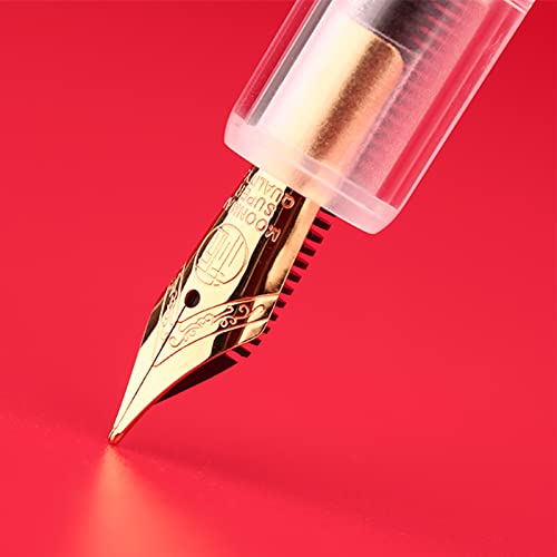 BALDHEADSALLY Moonman MAJOHN M2 Fountain Pen, Clear Transparent Acrylic, Eye Dropper Filling, Large-Capacity Ink Storing, Writing Calligraphy Pen Gift Set (Extra Fine Nib)