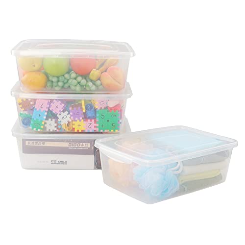 Ramddy 4 Packs 14 Quart Clear Latching Box, Plastic Storage Bin with Lid