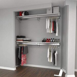arrange a space rcmbx premium 56" top and bottom shelf/hang rod kits white closet system, 2 count