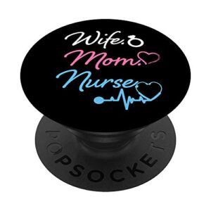 wife mom nurse phone accessory womens rn lpn gift popsockets popgrip: swappable grip for phones & tablets