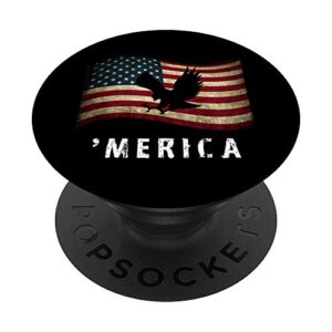merica american eagle vintage retro distressed usa flag popsockets swappable popgrip