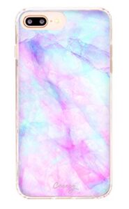 casery case designed for the apple iphone, iridescent crystal (exotic marble) - military grade protection - drop tested - protective slim clear case for apple iphone 8 plus, iphone 7/6/6s plus