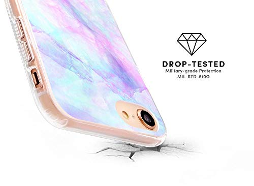 Casery Case Designed for The Apple iPhone, Iridescent Crystal (Exotic Marble) - Military Grade Protection - Drop Tested - Protective Slim Clear Case for Apple iPhone 8 Plus, iPhone 7/6/6s Plus