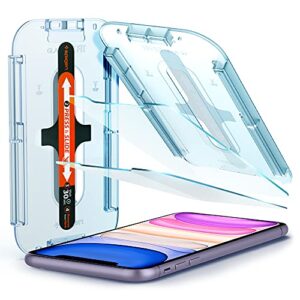 spigen tempered glass screen protector [glastr ez fit] designed for iphone 11 / iphone xr [6.1 inch] [case friendly] - 2 pack