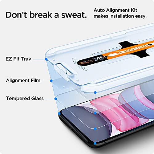 Spigen Tempered Glass Screen Protector [GlasTR EZ FIT] designed for iPhone 11 / iPhone XR [6.1 inch] [Case Friendly] - 2 Pack