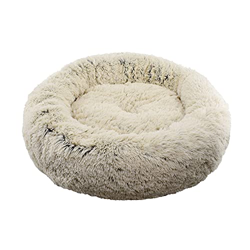 FuzzBall Fluffy Luxe Pet Bed, Calming Donut Cuddler – Machine Washable, Waterproof Base, Anti-Slip (for Small Dogs and Cats up to 25lbs)