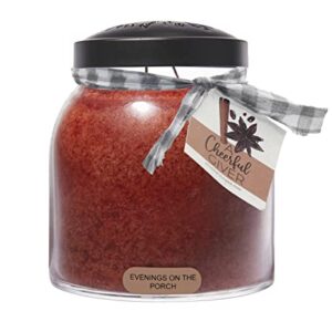 A Cheerful Giver — Evenings on the Porch - 34oz Papa Scented Candle Jar with Lid - Keepers of the Light - 155 Hours of Burn Time, Gift for Women, Red