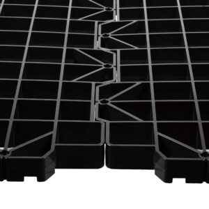 USA SEALING Attic Dek Flooring Storage System, Walking Deck Pallet Boards for Attic, Easy Installation Floor System for Garage, Roof and More, 4 Panels Included - Black