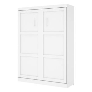 pemberly row puq easy-lift dual piston queen size murphy wall bed in white