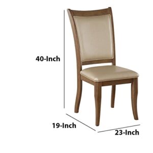 Acme Harald Faux Leather Dining Side Chair in Beige (Set of 2)