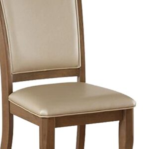 Acme Harald Faux Leather Dining Side Chair in Beige (Set of 2)