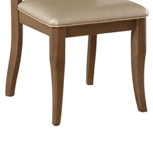 Acme Harald Faux Leather Dining Side Chair in Beige (Set of 2)