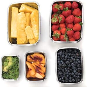 JaceBox Food Storage Containers - Stainless Steel 304 BPA FREE, Airtight, Leak Proof Set of 5 sizes Light and Easy BEnto Box Ready KEto Lifestyle Great for Meal Prep Lunch Box