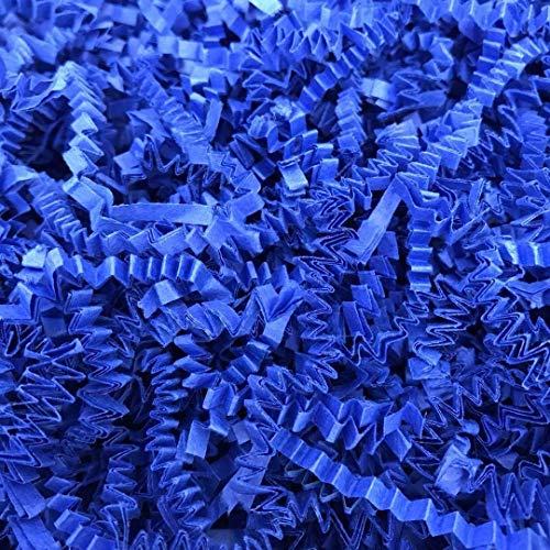 Black Cat Avenue 2 LB Royal Blue Crinkle Cut Paper Shred Filler for Gift Wrap and Basket Filler