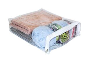 clear vinyl zippered storage bags 9.5 x 11.5 x 3 inch 5-pack with 7.5" insert pocket