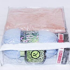 Clear Vinyl Zippered Storage Bags 9.5 x 11.5 x 3 Inch 5-Pack with 7.5" Insert Pocket