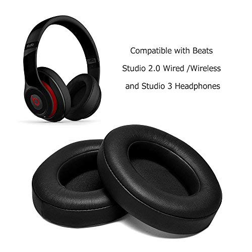 Bestdealing Black Replacement Ear Pads, Earpads Ear Cushion for Beats 2.0 Wired/Wireless Headphones 3.0 Wireless Headphones, Earbuds Ear Cover(Not fit Solo2)