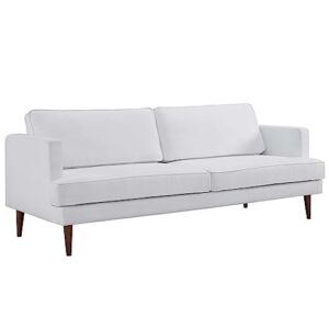 modway agile upholstered fabric contemporary modern sofa in white