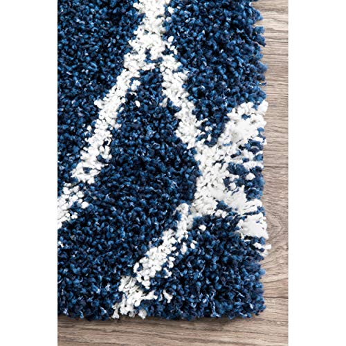 nuLOOM Alvera Soft & Plush Shag Area Rug, 4' x 6', Blue