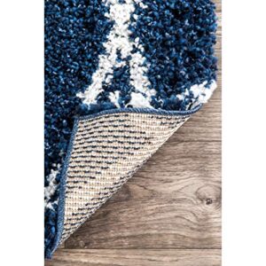 nuLOOM Alvera Soft & Plush Shag Area Rug, 4' x 6', Blue