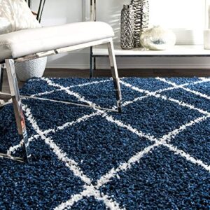 nuLOOM Alvera Soft & Plush Shag Area Rug, 4' x 6', Blue