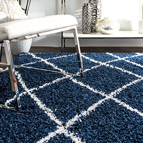 nuLOOM Alvera Soft & Plush Shag Area Rug, 4' x 6', Blue