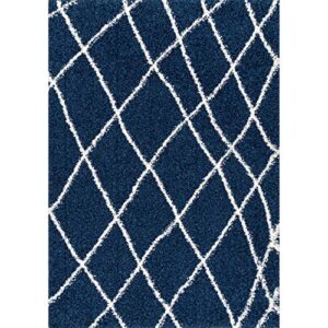 nuLOOM Alvera Soft & Plush Shag Area Rug, 4' x 6', Blue