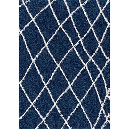 nuLOOM Alvera Soft & Plush Shag Area Rug, 4' x 6', Blue