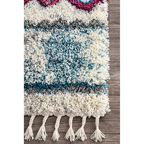 nuLOOM Aponi Tribal Shag Area Rug, 7 ft 10 in x 10 ft, Multi