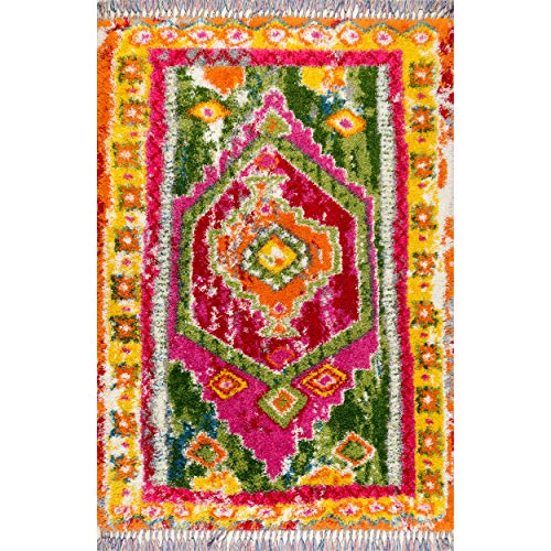 nuLOOM Destiny Medallion Shag Area Rug, 5' 3" x 7' 6", Multi